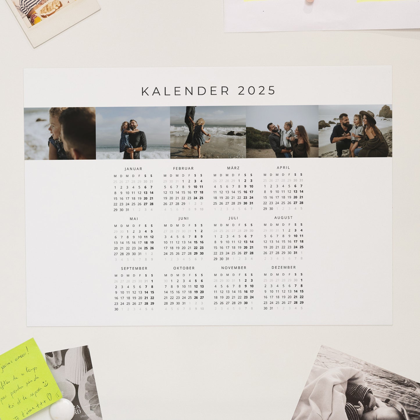 Kalender Weihnachten Magnetischer, einseitiges landschaft Planungskalender mit mehreren Fotos foto N° 1