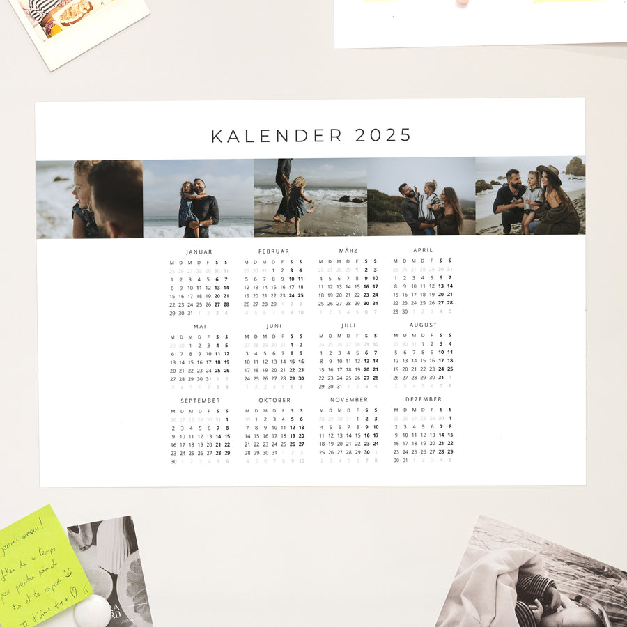 Kalender Weihnachten Magnetischer, einseitiges landschaft Planungskalender mit mehreren Fotos foto