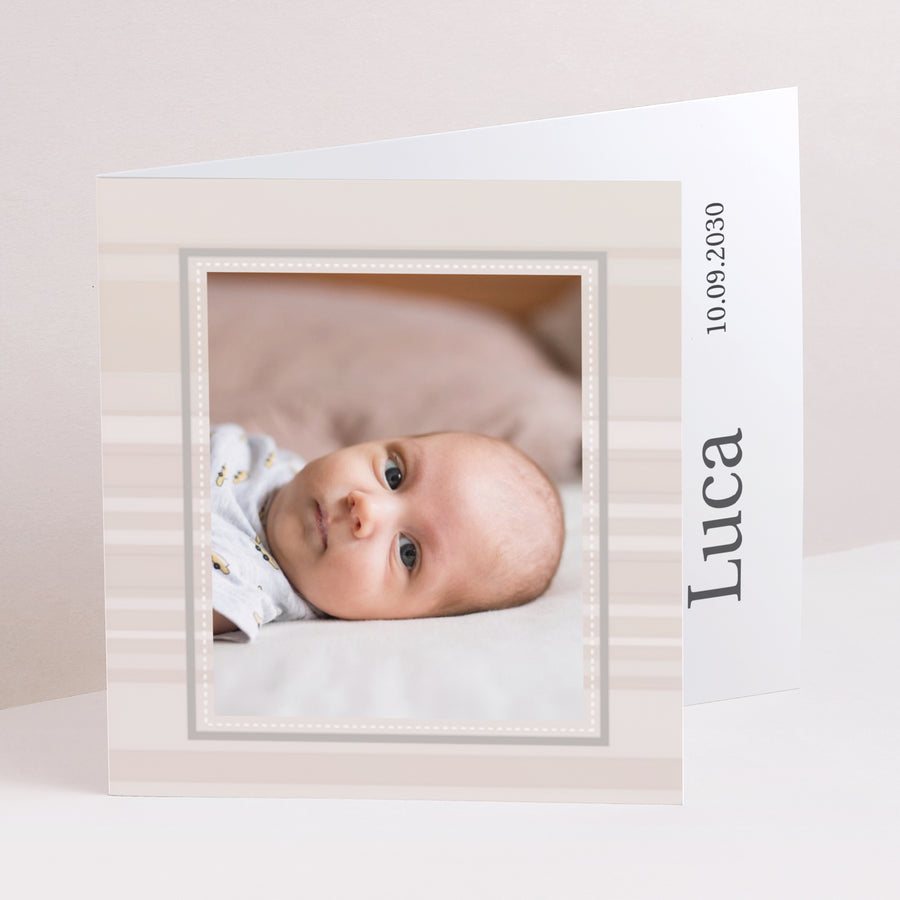 Geburtskarte Asymmetrische Zweiflügeltür Klassisch und schick - Grau foto