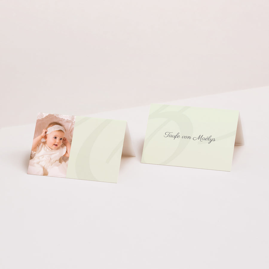 Tischkarten Taufe Quer Zeremonie - Beige foto