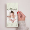 Menükarte Taufe Panoramatisches Porträt Zeremonie - Beige foto N° 2