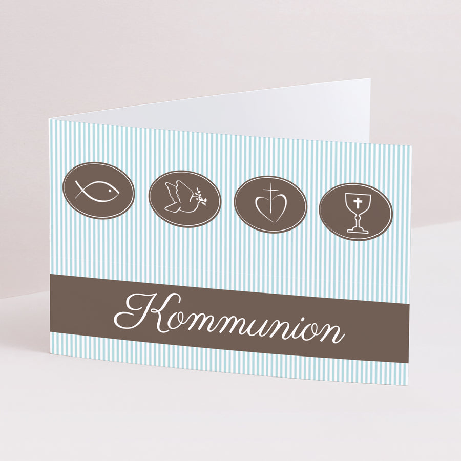 Einladungskarte Kommunion Doppelflügel-Landschaft Klassische Kommunion foto