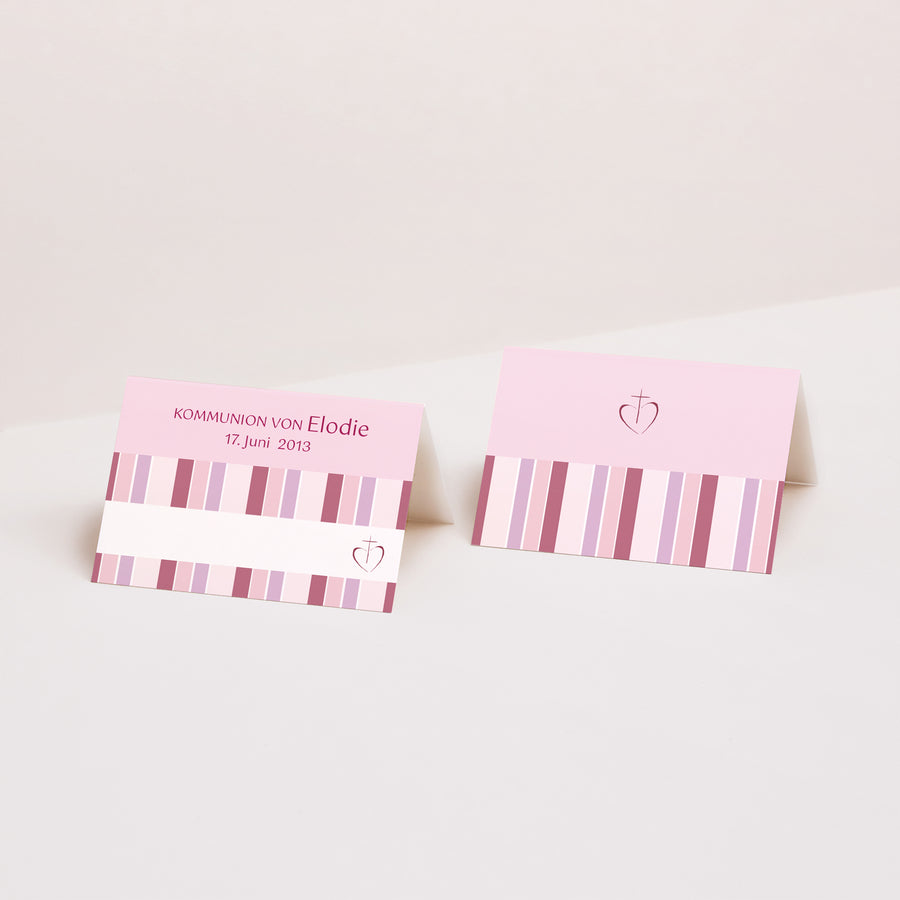 Tischkarten Kommunion Quer Glaubensbekenntnis - Mädchen foto