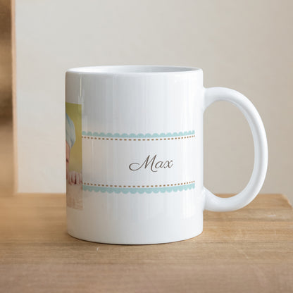 Tasse Taufe Weiß Taufe Retro - Junge foto N° 1