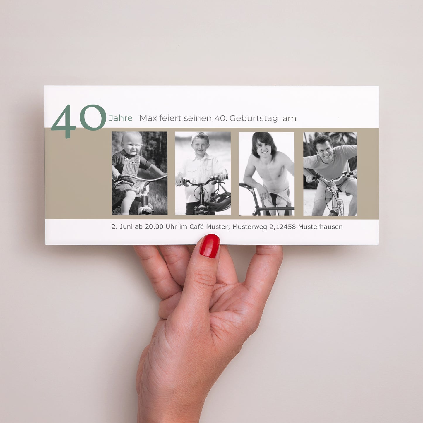 Einladungskarte Geburtstag Panoramische Landschaft Fotos aus der Kindheit foto N° 3