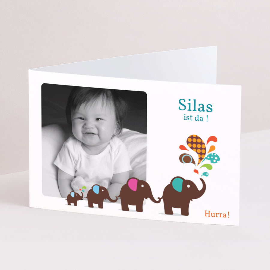 Geburtskarte Doppelflügel-Landschaft Marcus macht seinen Zirkus foto