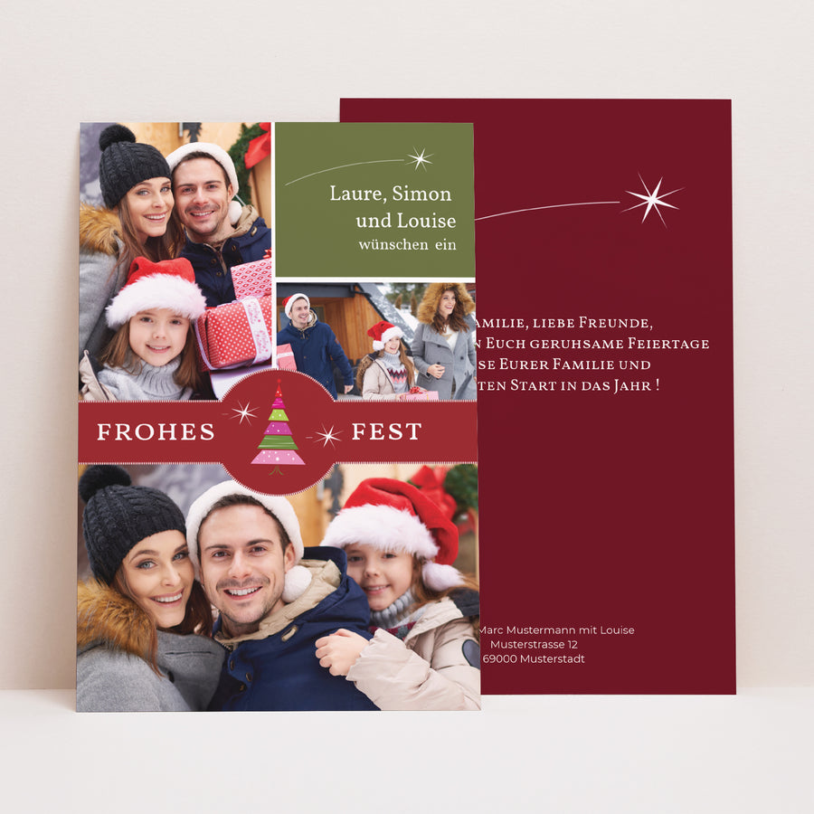Weihnachtskarte Weihnachten PortraitPorträt Trendig und Einzigartig foto