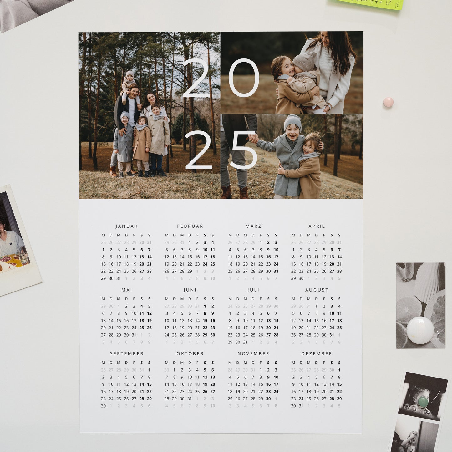 Kalender Weihnachten Magnetischer, einblattkalender hochformat Familie foto N° 1