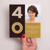 Einladungskarte Geburtstag Quadrat 40 Jahre - Schokolade & Gold foto N° 2