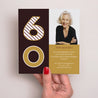 Beilegekarte Geburtstag Erwachsener Quadrat 60 Jahre - Gold und Schokolade foto N° 2