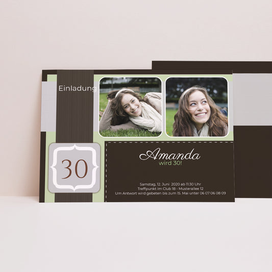 Beilegekarte Geburtstag Erwachsener Landschaft Minze-Schokolade foto