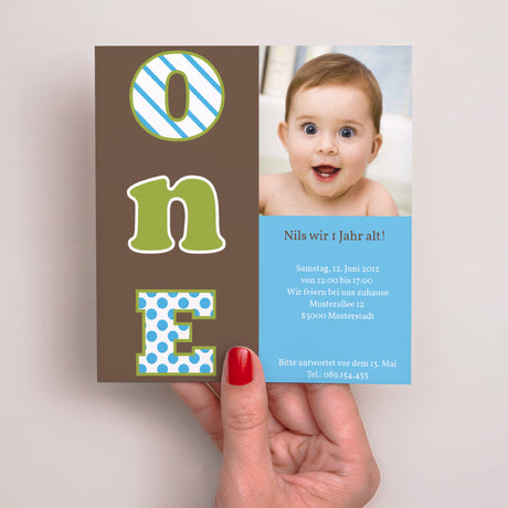 Beilegekarte Kindergeburtstag Quadrat UN-Nummer