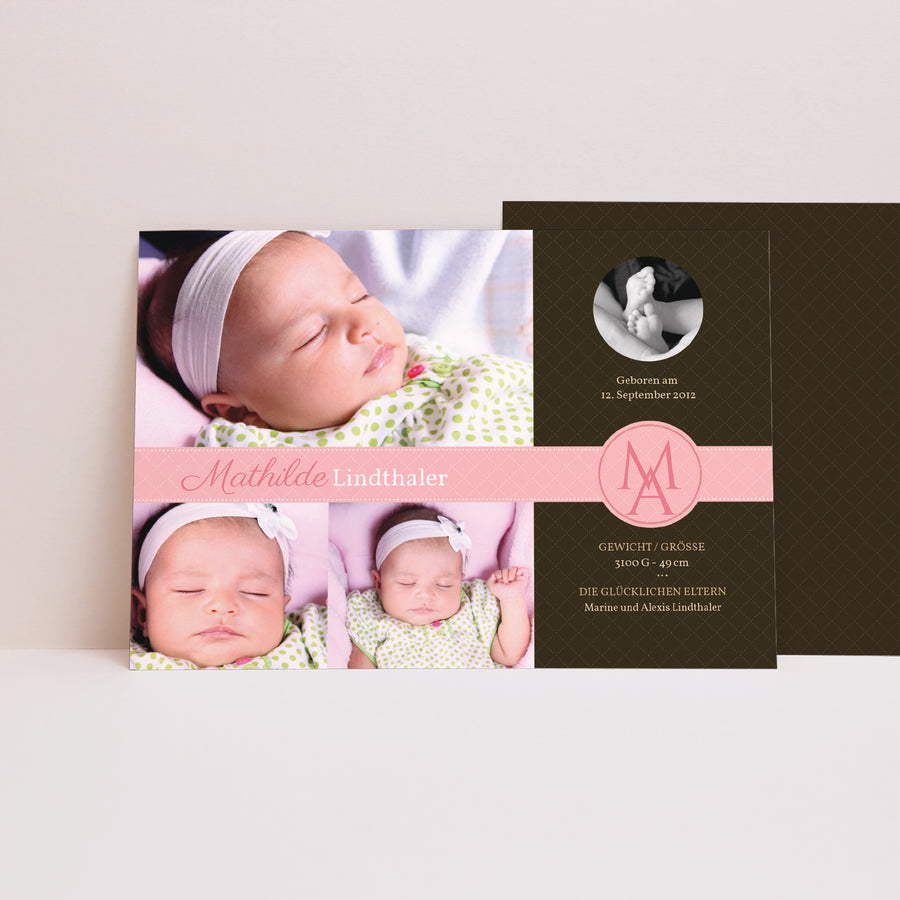 Geburtskarte Landschaft Perfektes Design - Rosa foto