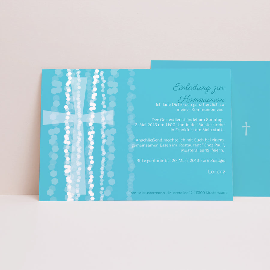 Einladungskarte Kommunion Landschaft foto