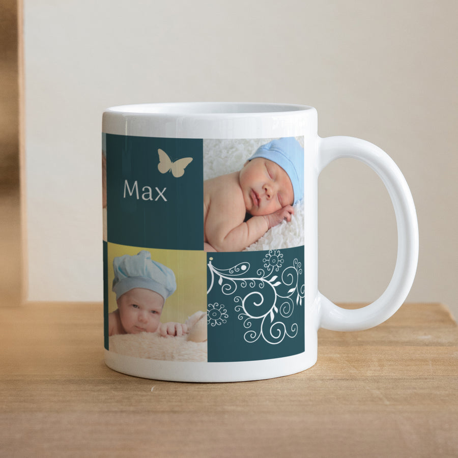 Tasse Taufe Weiß Sakrament und Fotos foto