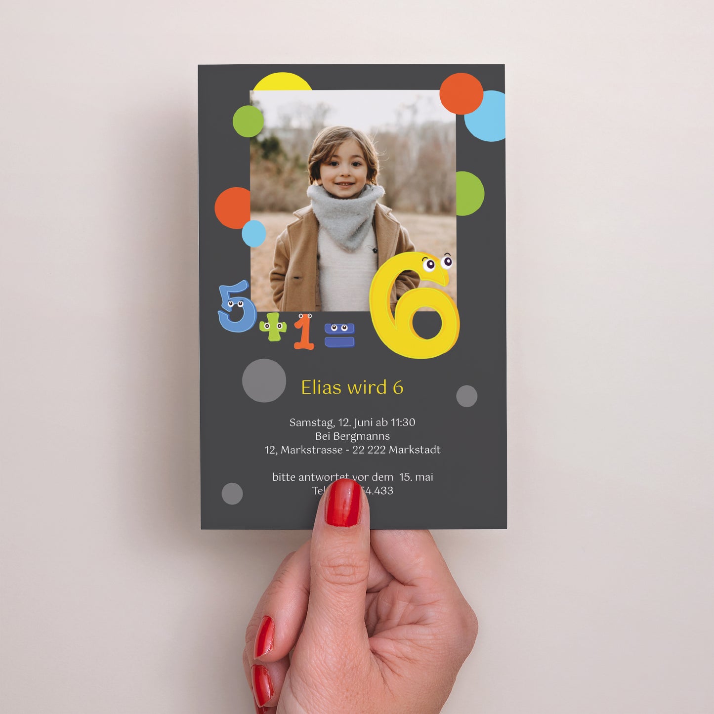 Einladungskarte Kindergeburtstag PortraitPorträt Surprise Party! foto N° 2