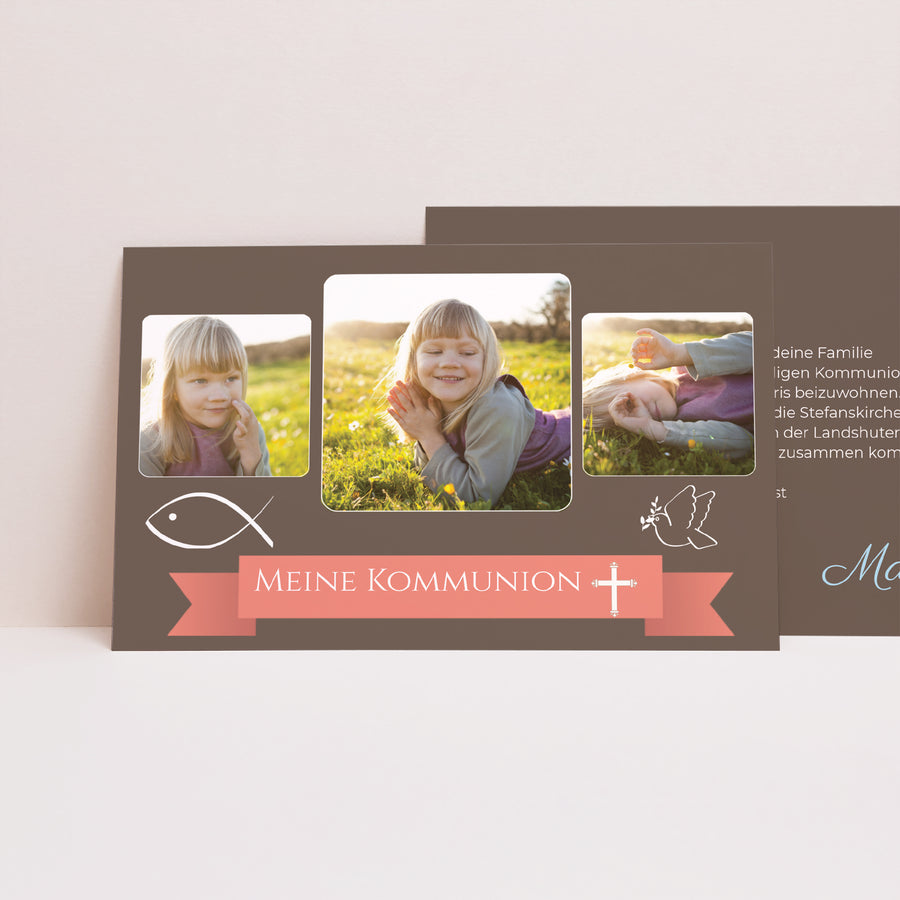 Einladungskarte Kommunion Landschaft Der Weg, die Wahrheit und das Leben foto