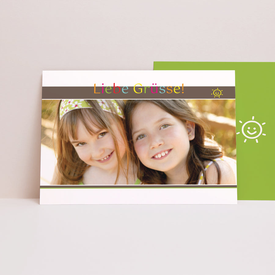 Einladungskarte Foto's Landschaft Smiles - braunes Stirnband foto