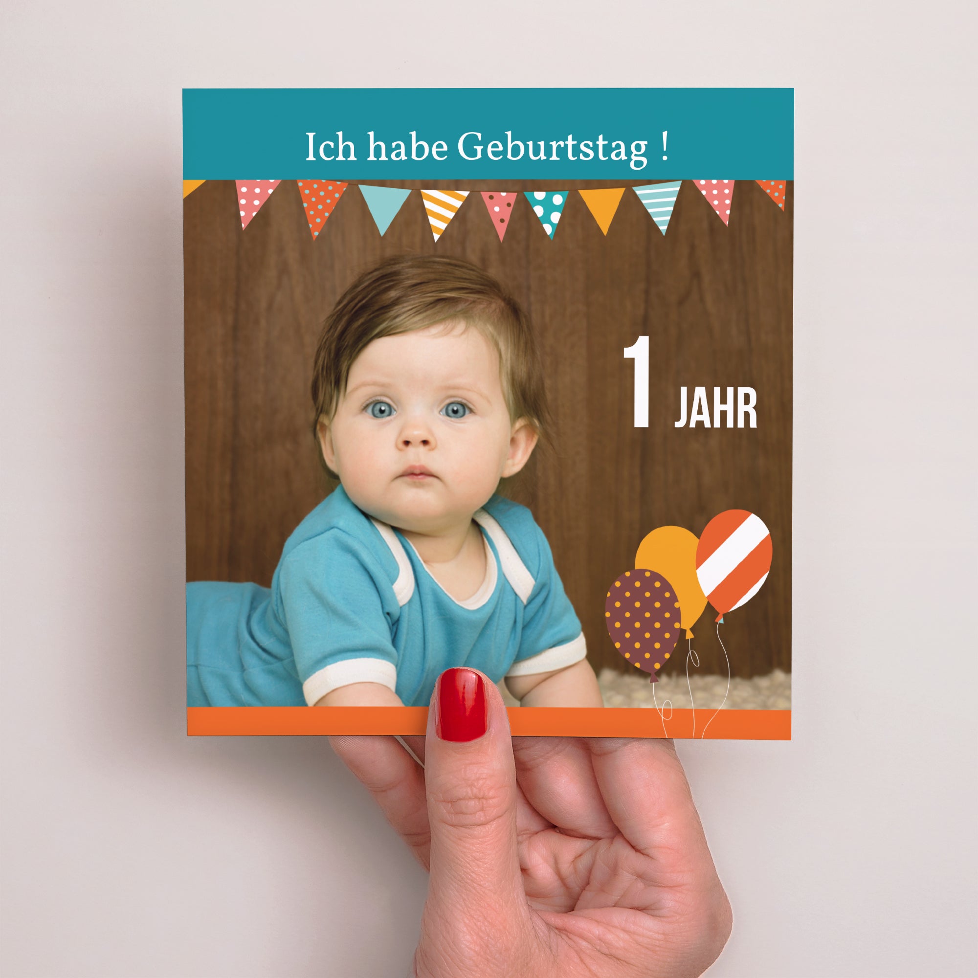 Beilegekarte Kindergeburtstag Quadrat Es ist ein Fest foto N° 2