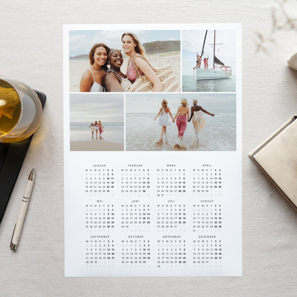 Kalender Weihnachten Einzelseite Porträt Enguirlandé foto
