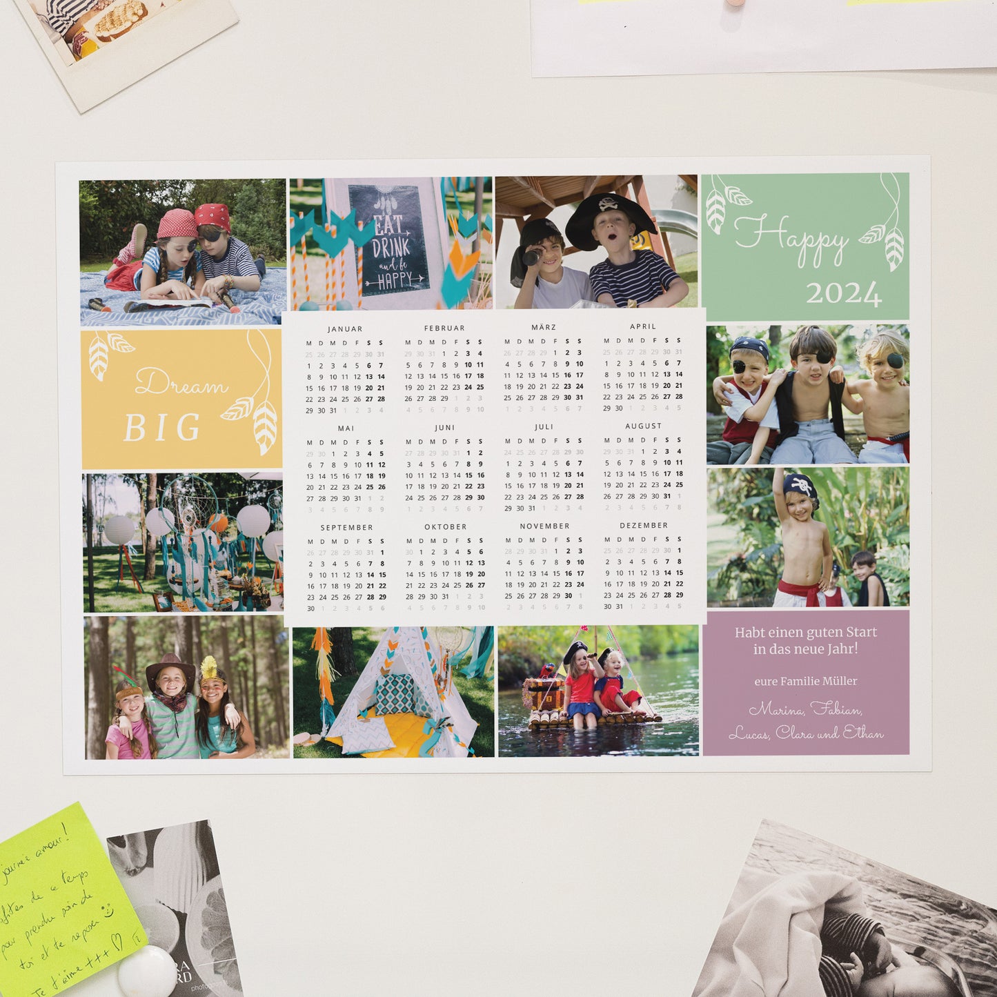 Kalender Weihnachten Magnetischer, einseitiges landschaft Farben des Jahres foto N° 1