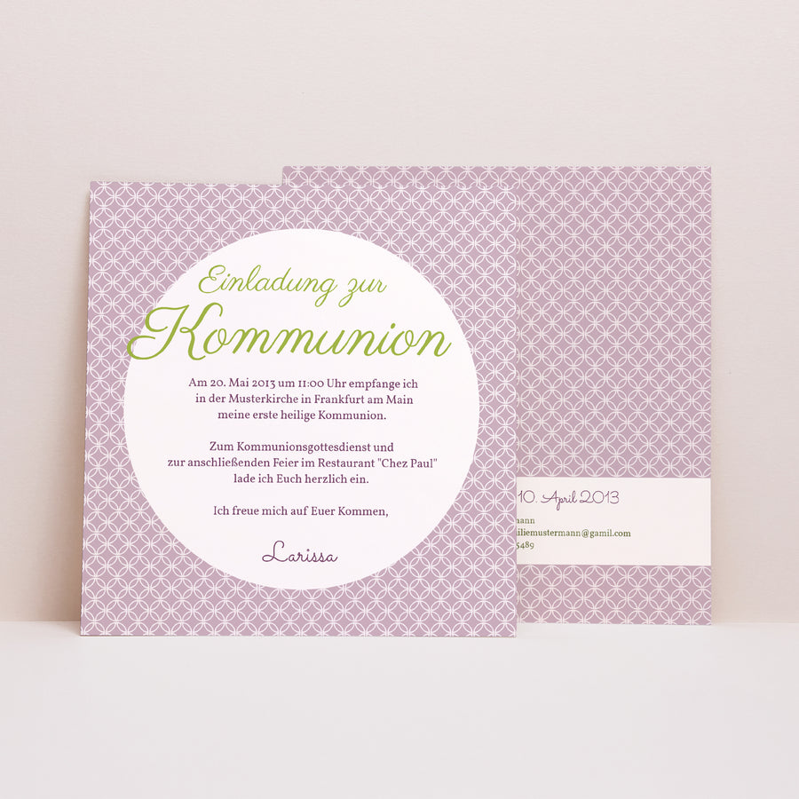 Einladungskarte Kommunion Quadrat Thanksgiving foto