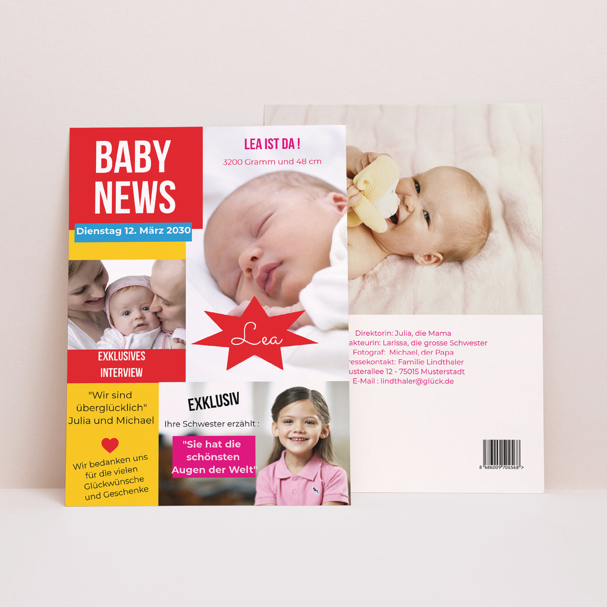 Geburtskarten Hier ist Baby foto
