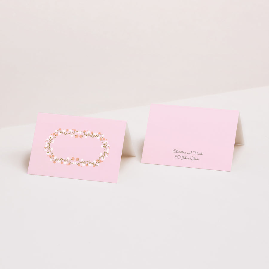 Tischkarten Hochzeitstag Quer Eine schöne Geschichte foto