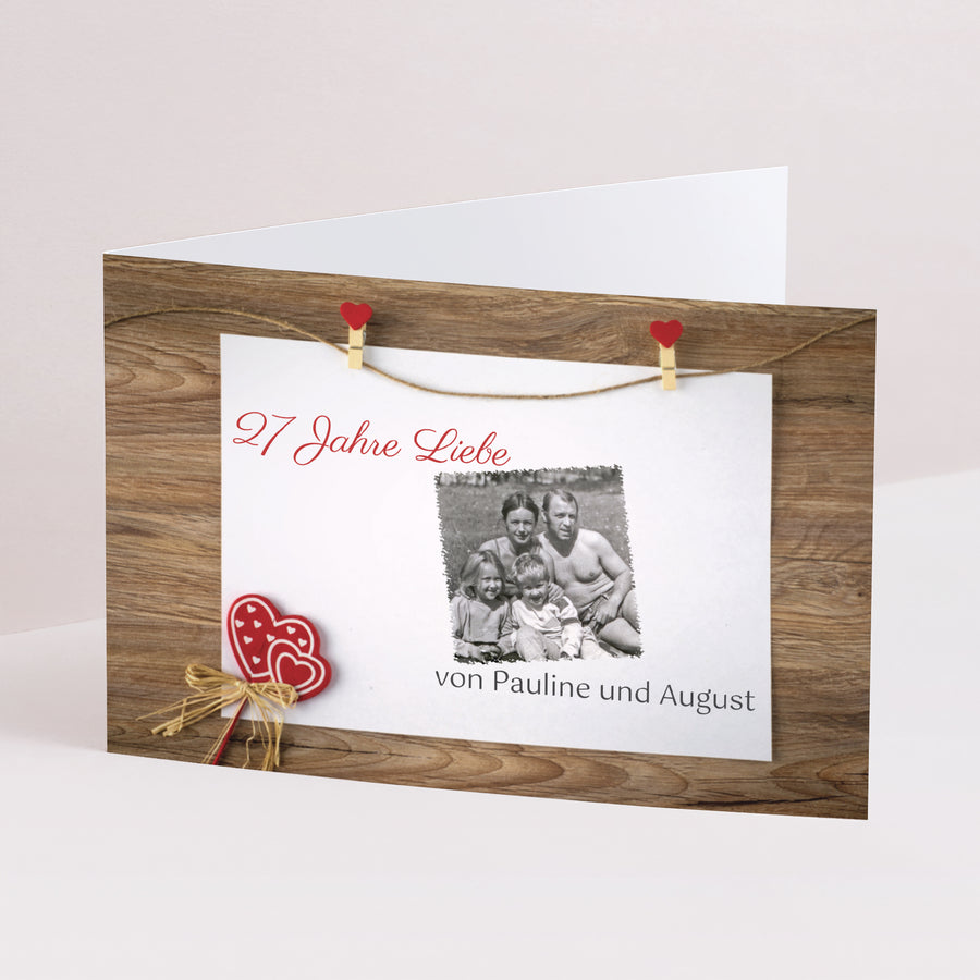 Beilegekarte Hochzeitstag Doppelflügel-Landschaft Auf dem Faden foto