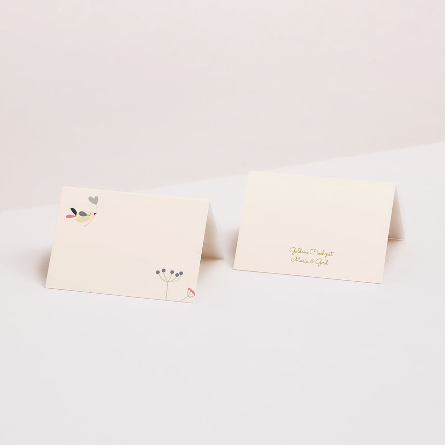 Tischkarten Hochzeitstag Quer Der Liebesflug foto