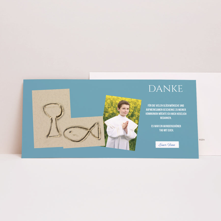 Dankeskarte Kommunion Panoramische Landschaft Spitze foto