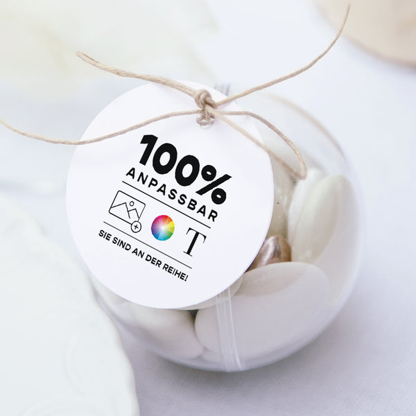 Geschenkbox Taufe Kugel mit runder Etikette Do It Yourself II foto