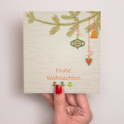 Weihnachtskarte Weihnachten Quadrat Verzierter Zweig foto N° 2