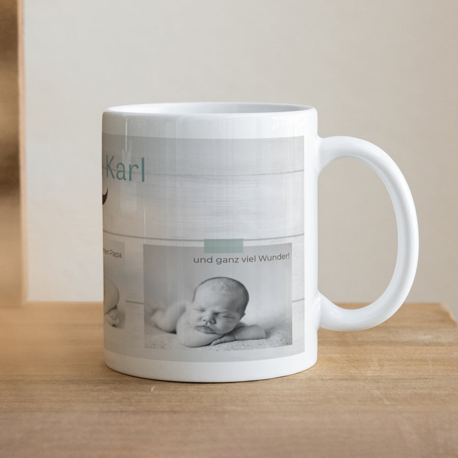 Tasse Geburt Weiß Kleiner Mann foto