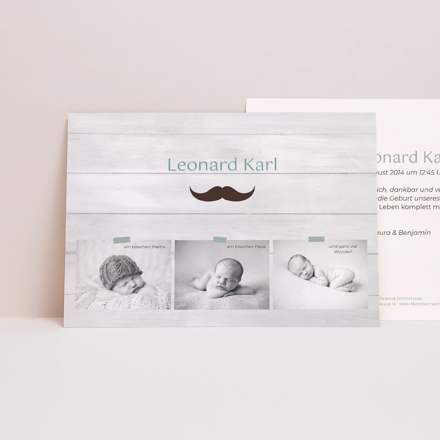 Geburtskarte Landschaft Kleiner Mann foto