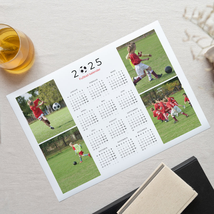 Kalender Weihnachten Einseitiges Landschaftslayou Fußball foto