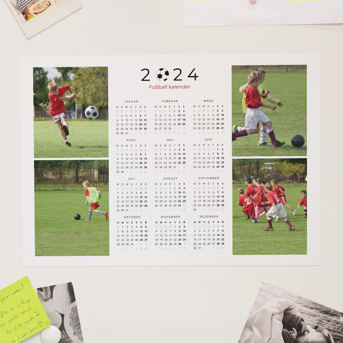 Kalender Weihnachten Magnetischer, einseitiges landschaft Fußball foto N° 1