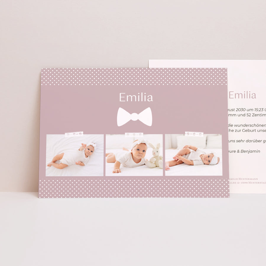 Geburtskarte Landschaft Frau foto