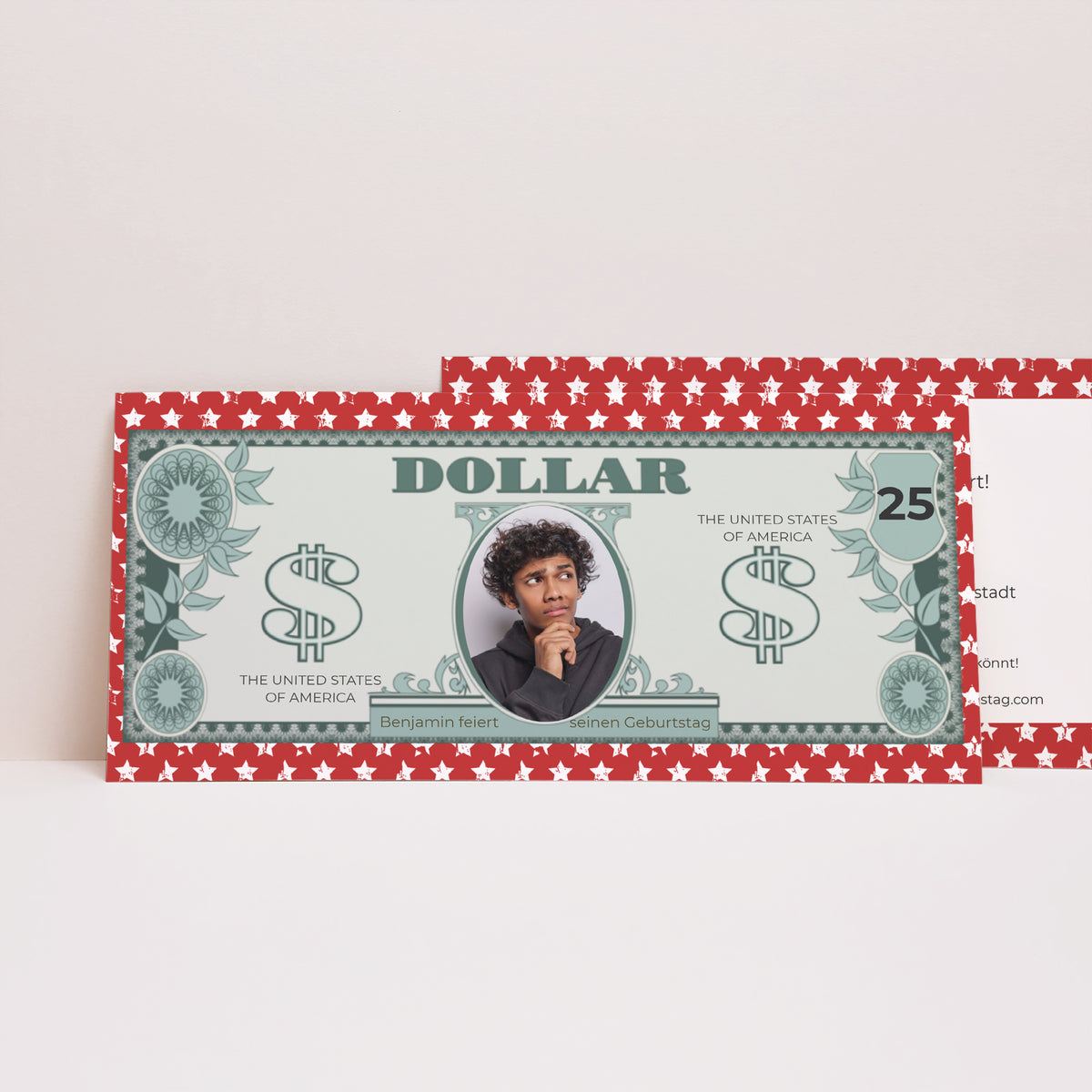 Einladungskarte Geburtstag Panoramische Landschaft Amerikanischer Dollar foto