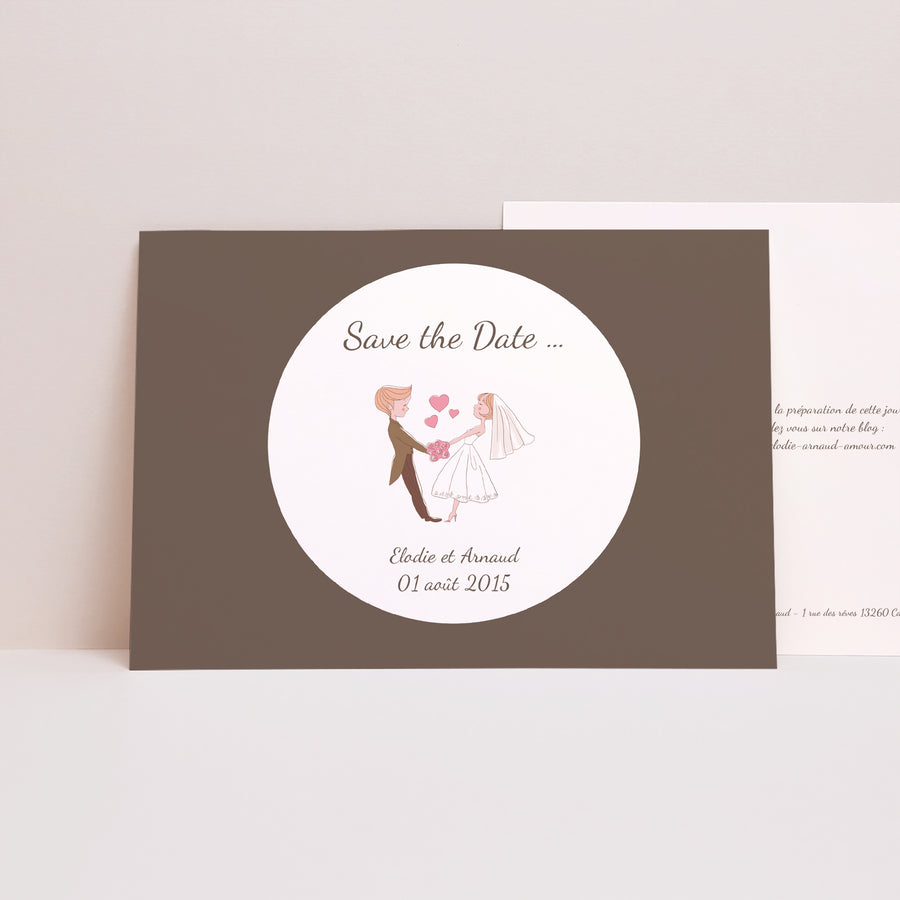Save the date Karte Hochzeit Landschaft Es lebe das Brautpaar foto