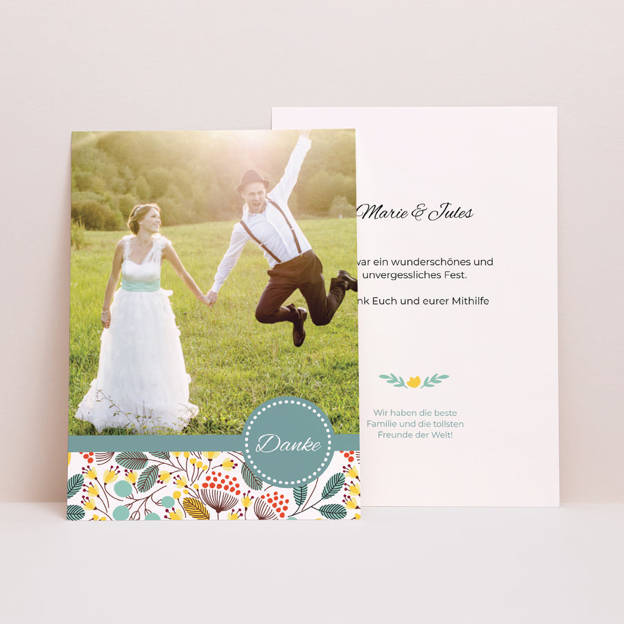 Dankeskarte Hochzeit Feldblumen foto
