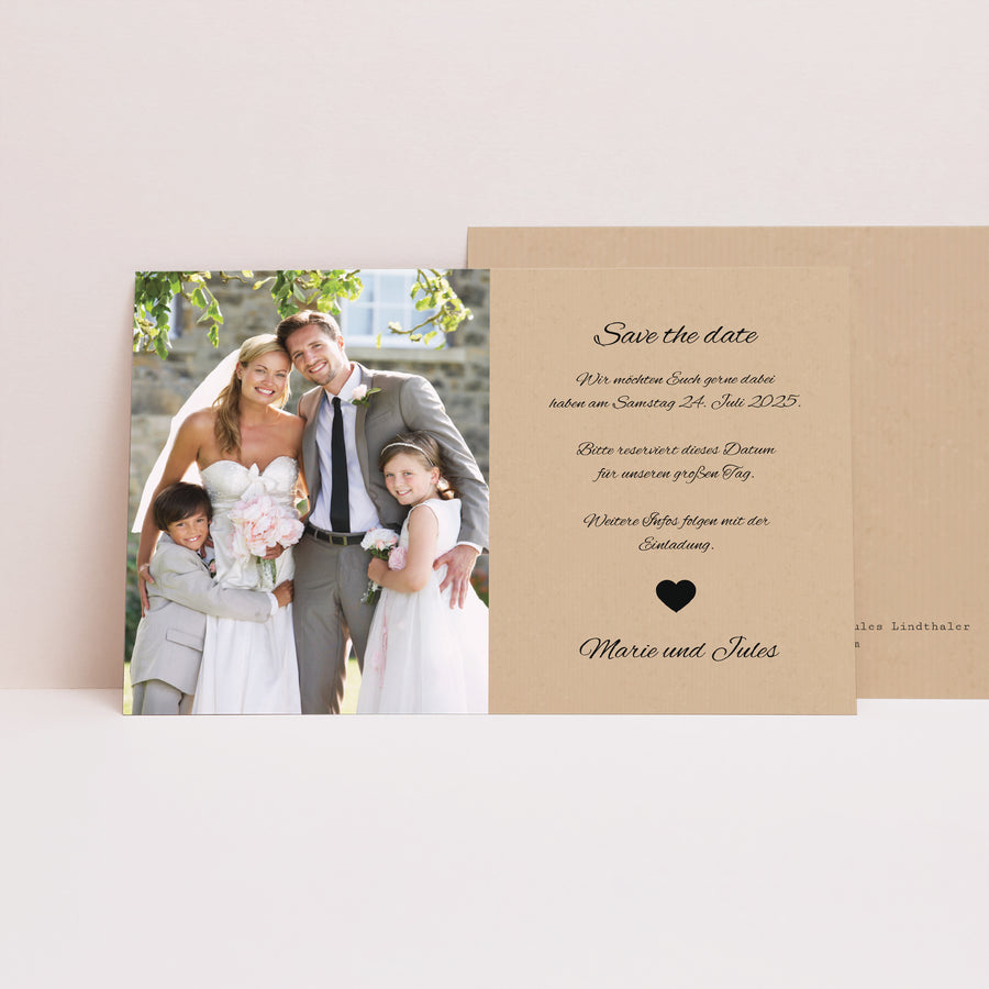 Save the date Karte Hochzeit Landschaft Unsere Geschichte foto