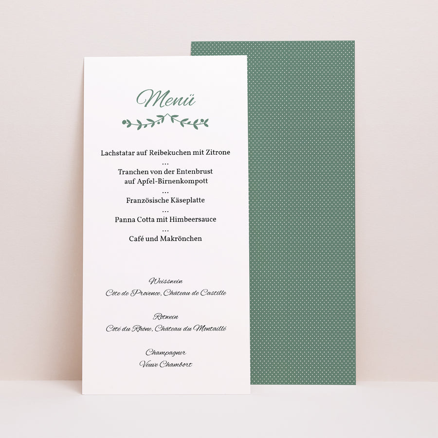 Menükarte Hochzeit Panoramatisches Porträt Diadem foto