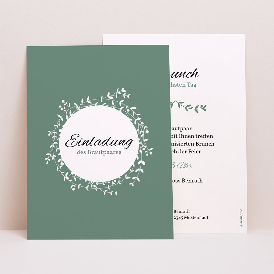 Beilegekarte Hochzeit Porträt Diadem foto