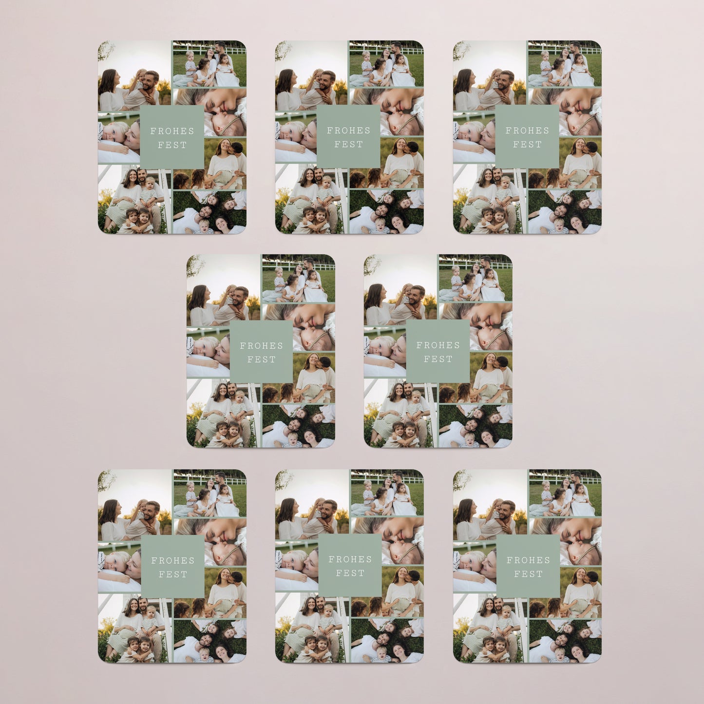 Weihnachtskarte Weihnachten Set von 8, magnetisch, rechteckig mit abgerundeten Ecken Nachricht Gutes Neues Jahr foto N° 3