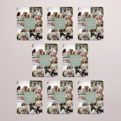 Weihnachtskarte Weihnachten Set von 8, magnetisch, rechteckig mit abgerundeten Ecken Nachricht Gutes Neues Jahr foto N° 3