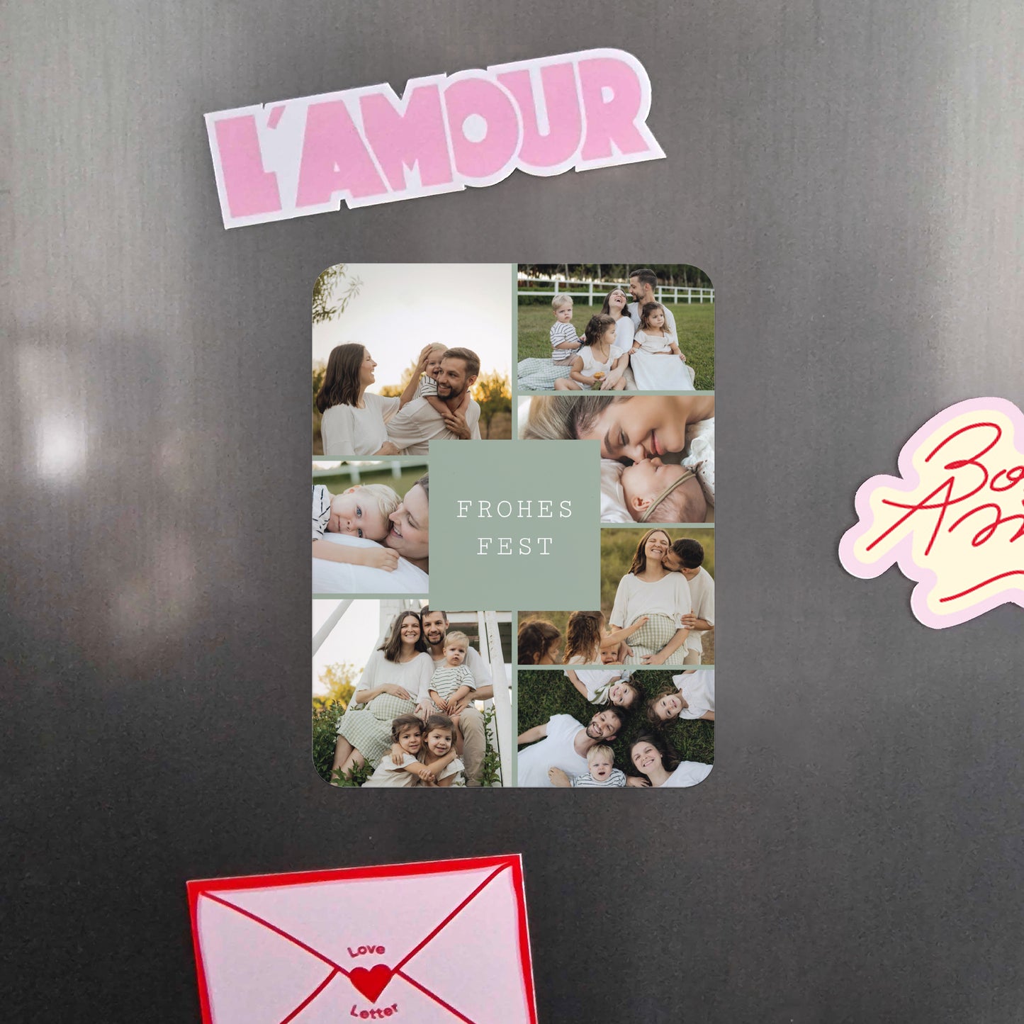 Weihnachtskarte Weihnachten Set von 8, magnetisch, rechteckig mit abgerundeten Ecken Nachricht Gutes Neues Jahr foto N° 4