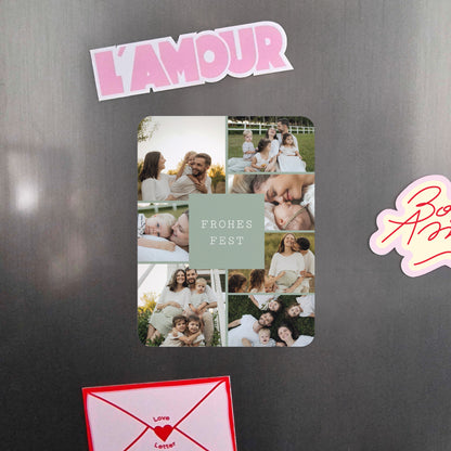 Weihnachtskarte Weihnachten Set von 8, magnetisch, rechteckig mit abgerundeten Ecken Nachricht Gutes Neues Jahr foto N° 4