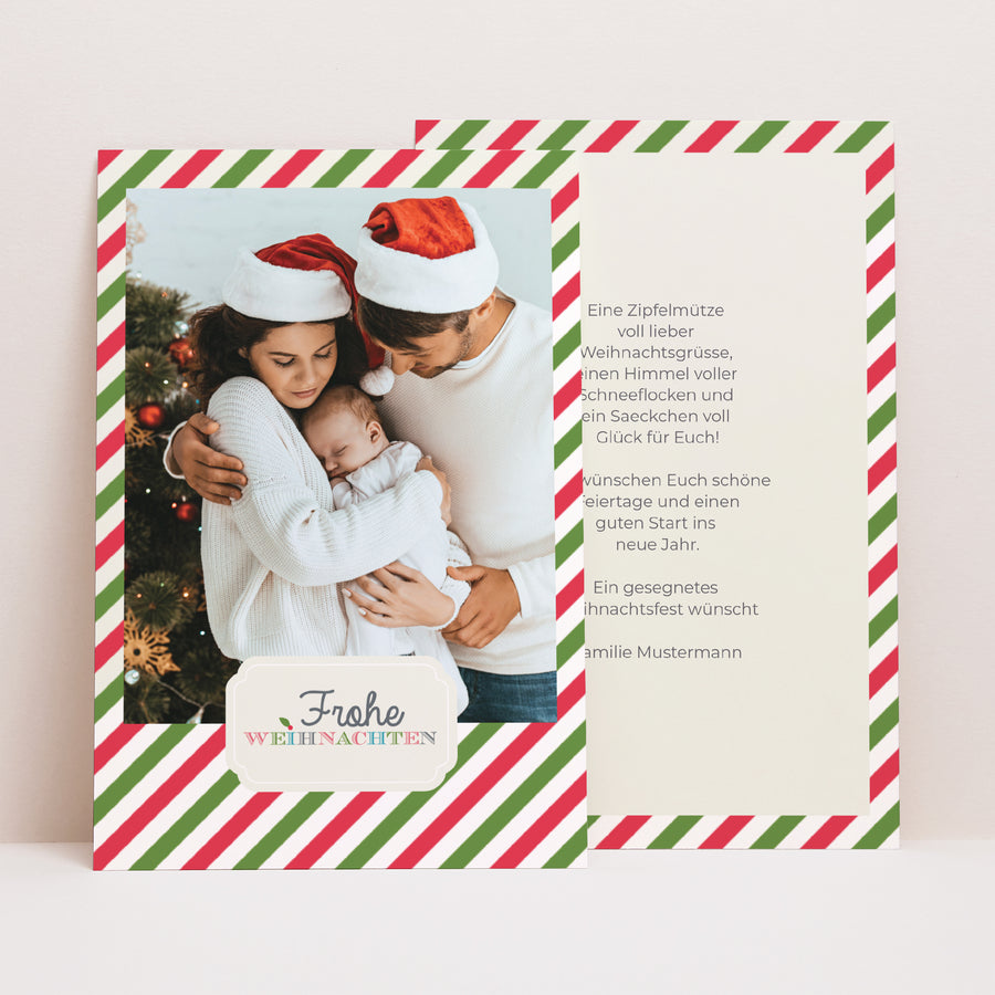 Weihnachtskarte Weihnachten PortraitPorträt Polaroid bunt foto