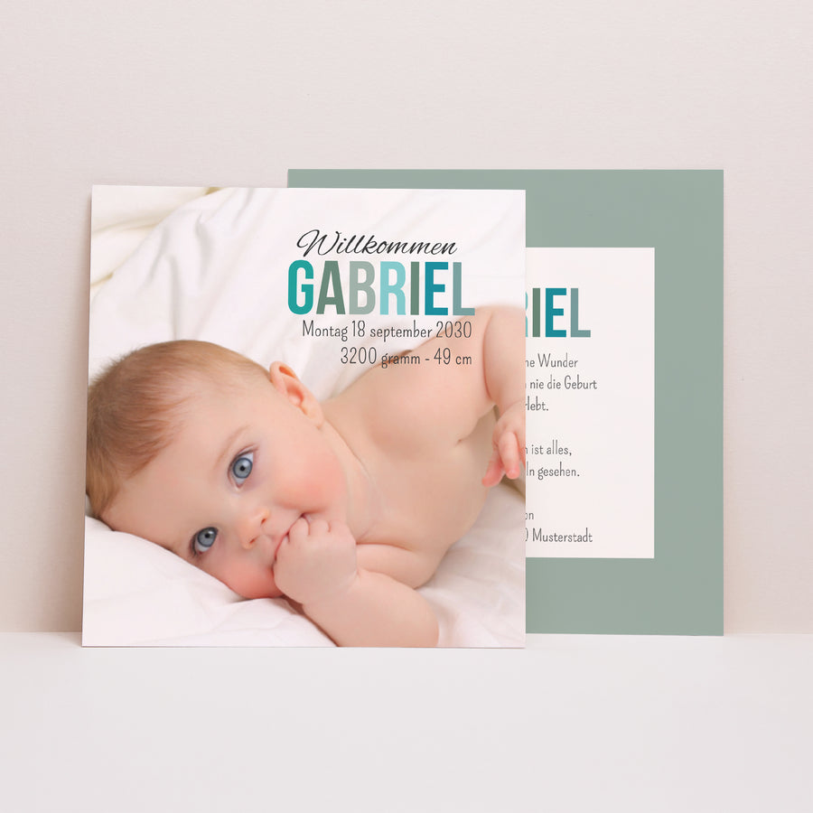 Geburtskarte Quadrat Sanfte Nacht foto